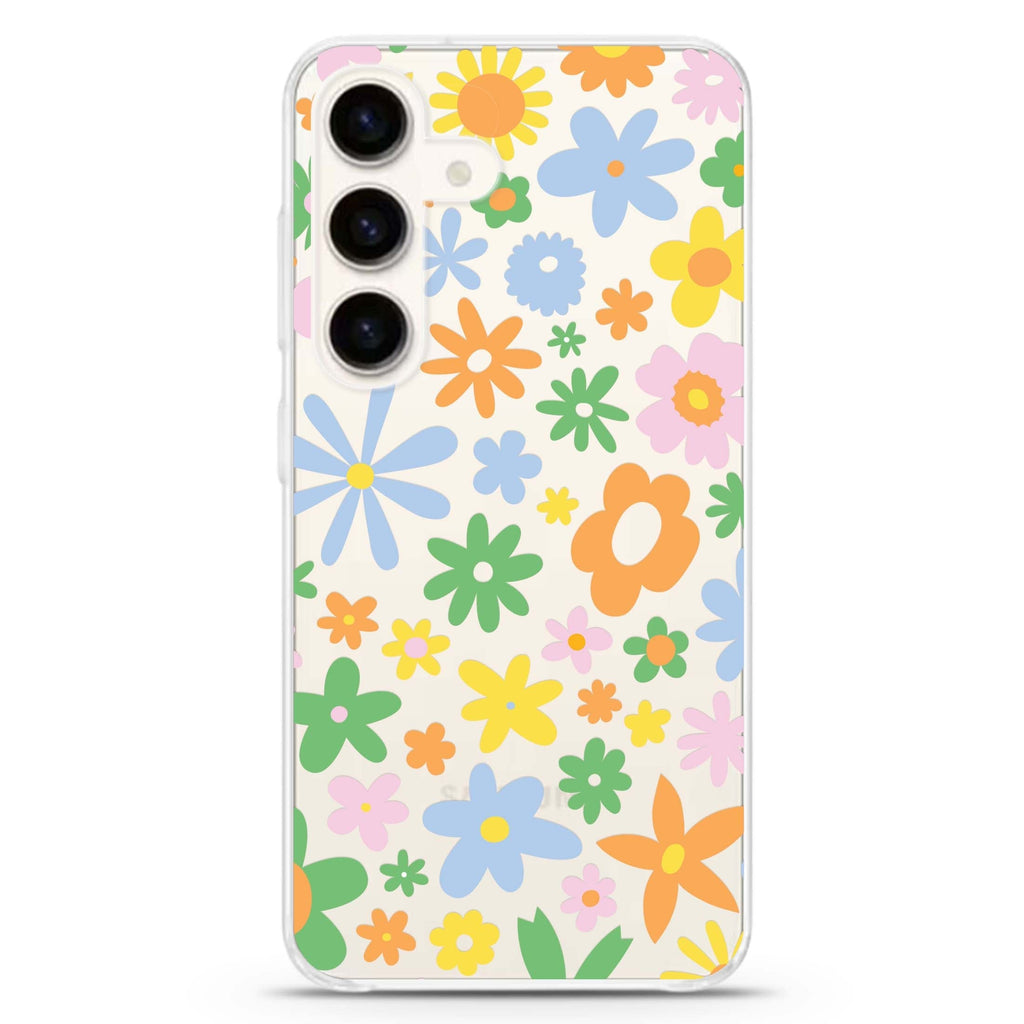 Flowers Samsung Galaxy S26/S25/S24 水晶透明保護殼正面展示
