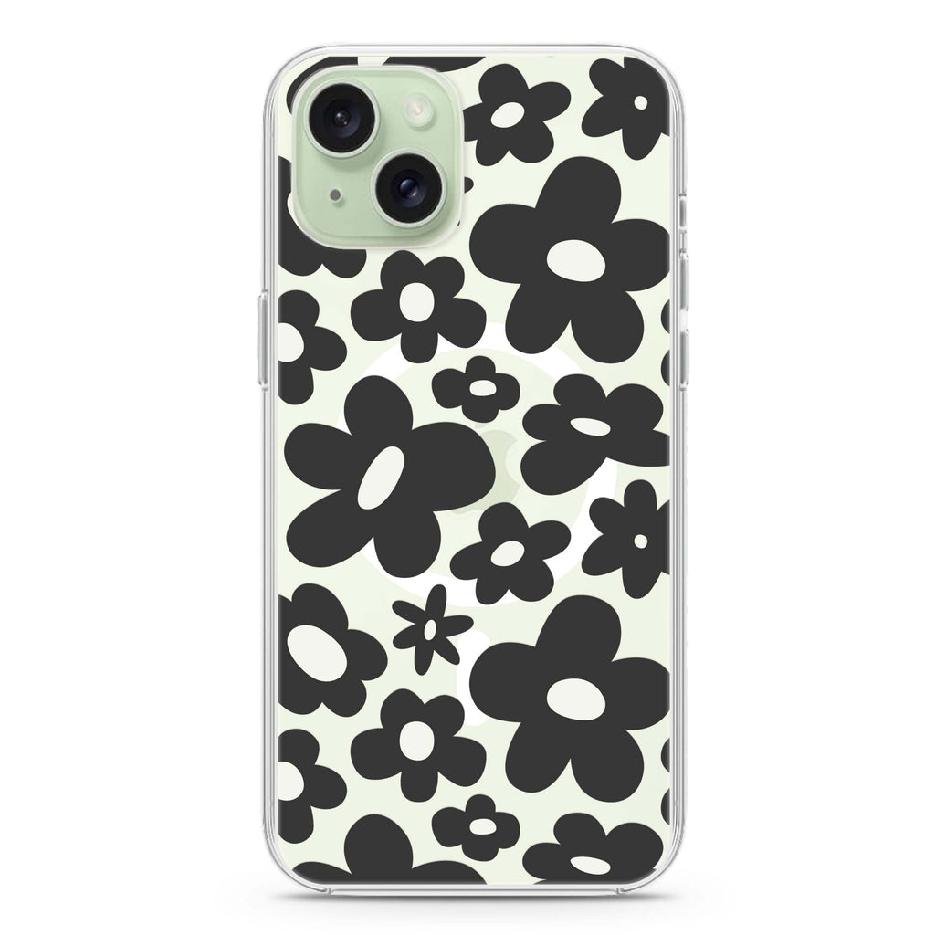 Flowers iPhone 15 Plus Magsafe 兼容水晶透明保護殼