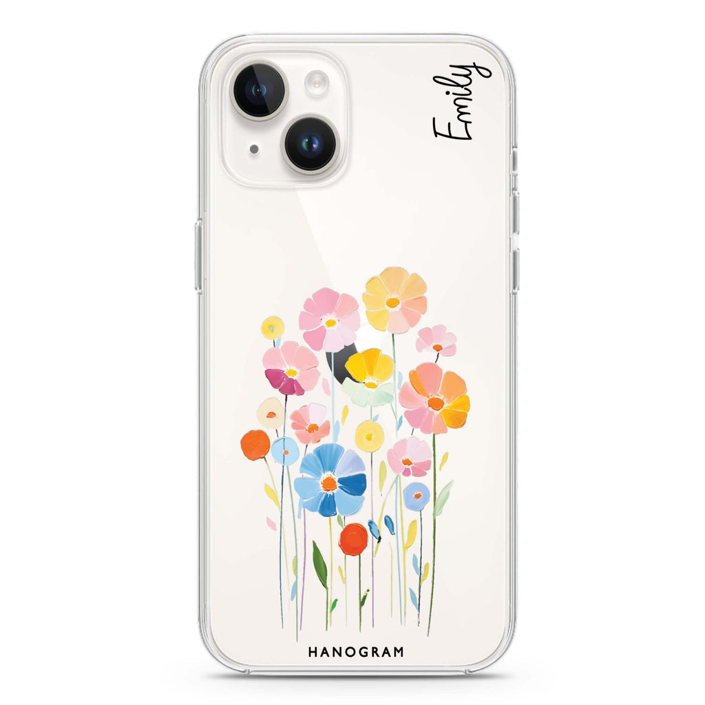 Floral Elegance iPhone 14 Plus 水晶透明保護殼