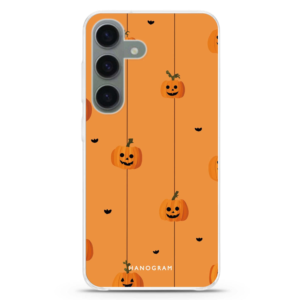 Pumpkin Garland Glow Samsung Galaxy S26/S25/S24 水晶透明保護殼正面展示