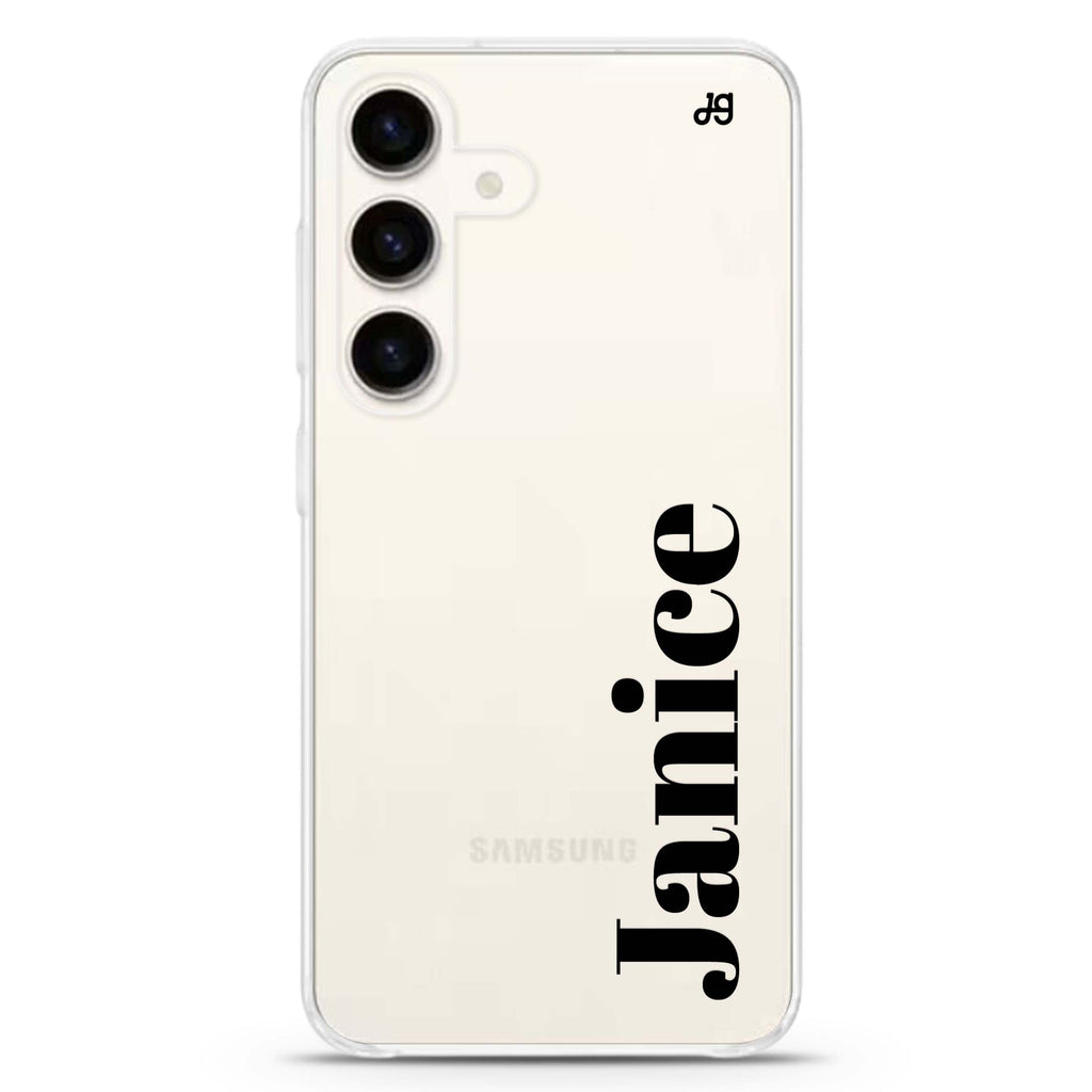 Calliglow Samsung Galaxy S26/S25/S24 可加名字水晶透明保護殼正面展示