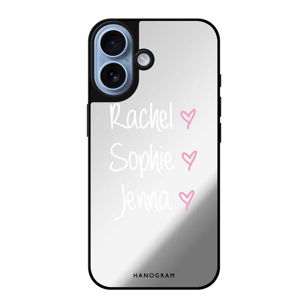 Reflective iPhone 16 Mirror Case –Three Of Us Design