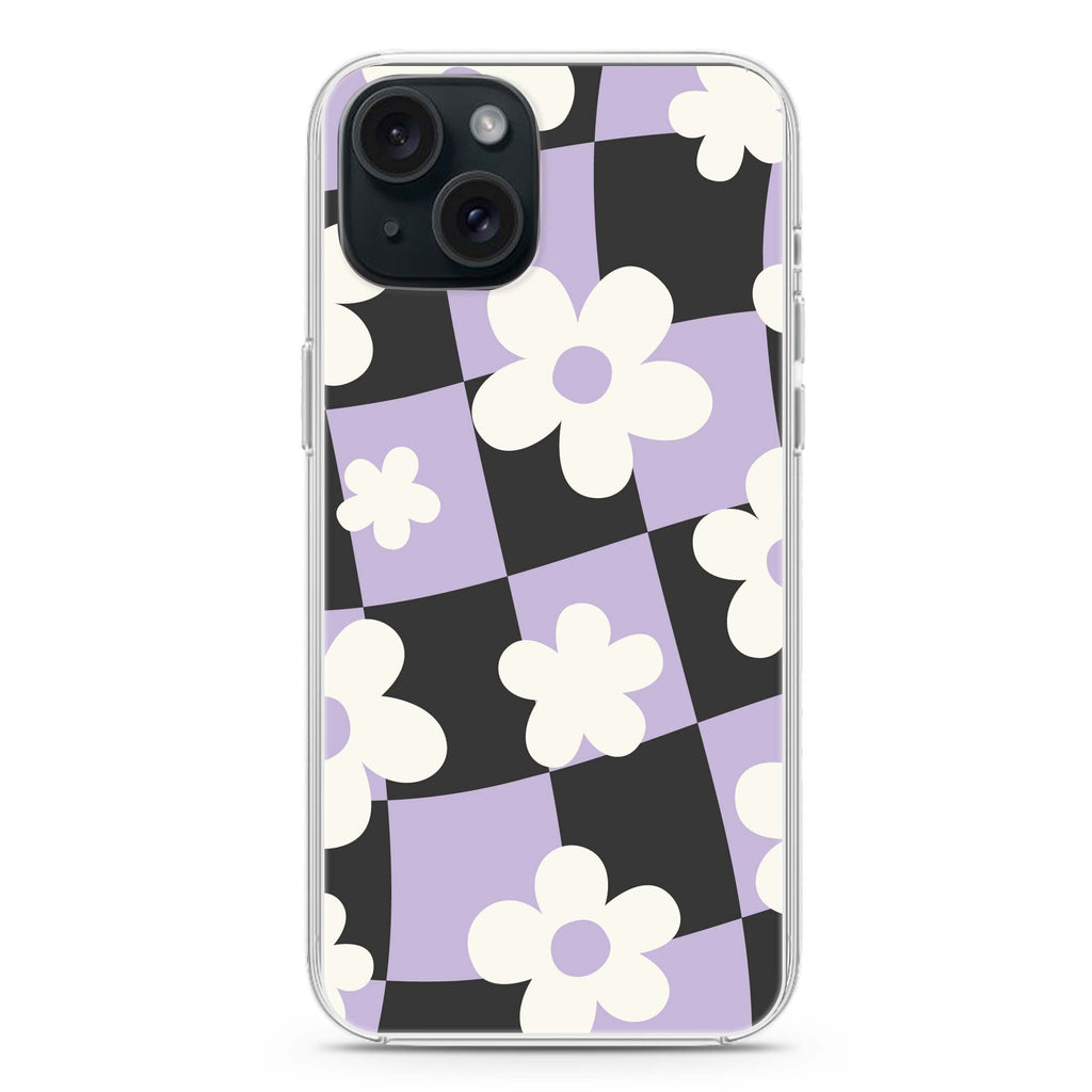 Flowers Pattern iPhone 15 Magsafe 兼容水晶透明保護殼