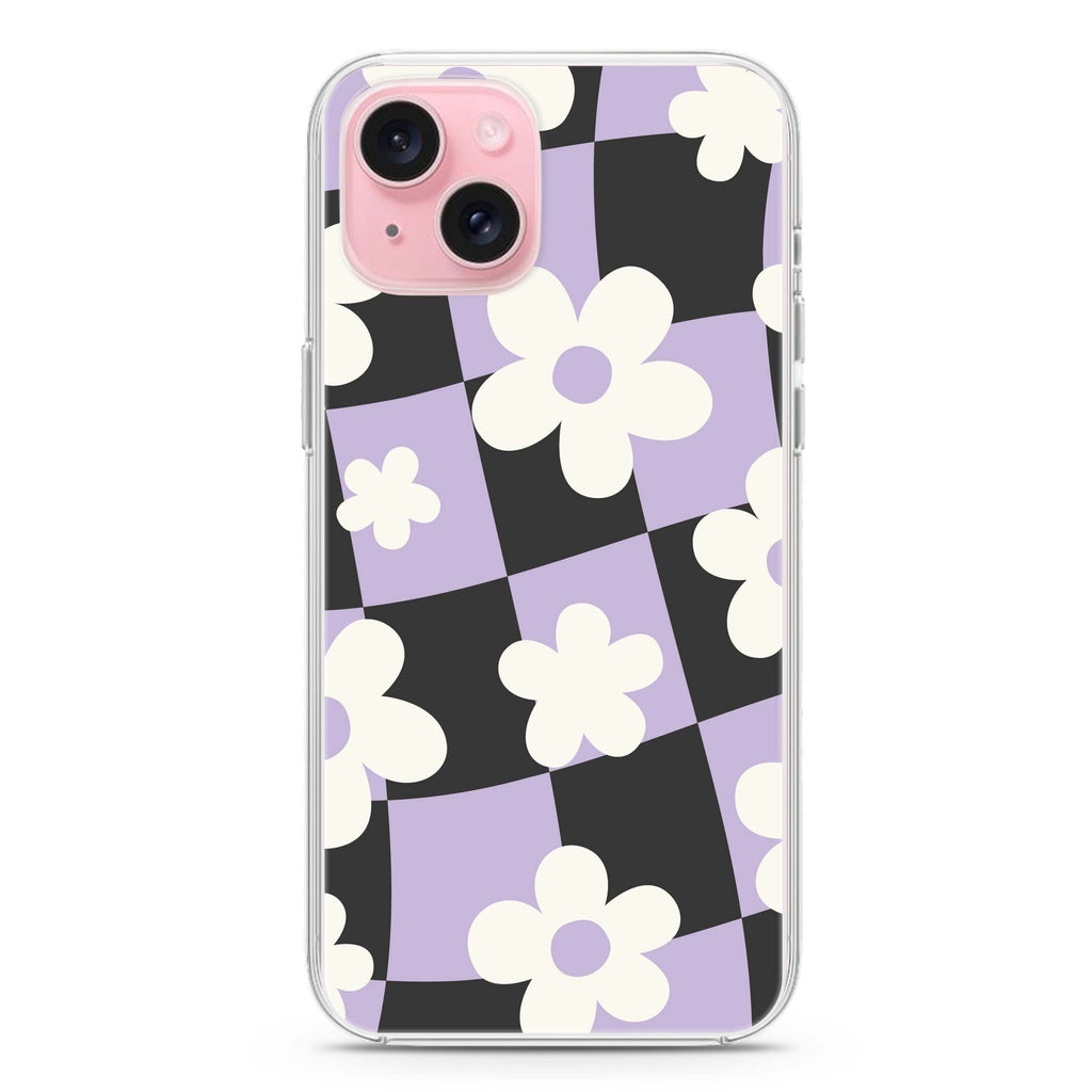 Flowers Pattern iPhone 15 Plus Magsafe 兼容水晶透明保護殼