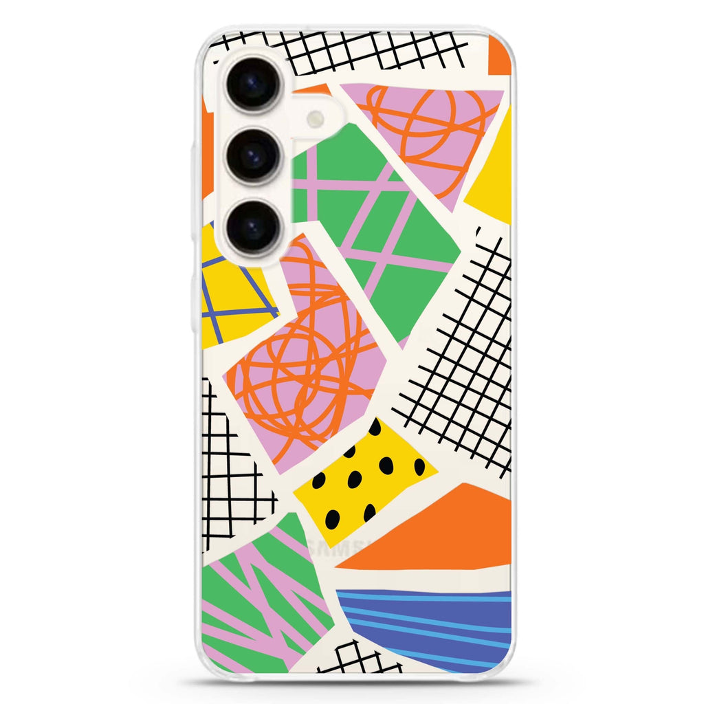 Flowers Pattern Samsung Galaxy S26/S25/S24 水晶透明保護殼正面展示