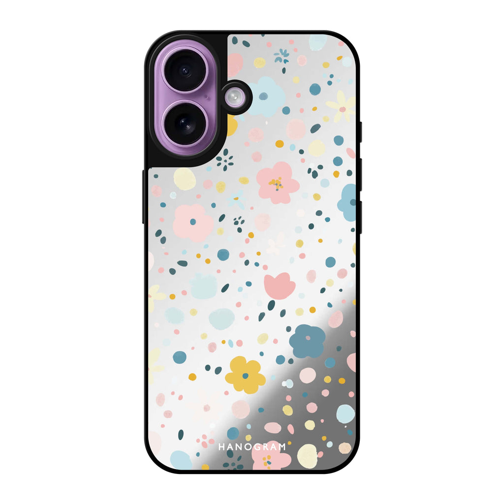 Reflective iPhone 16 Mirror Case –Sugar Bloom Design