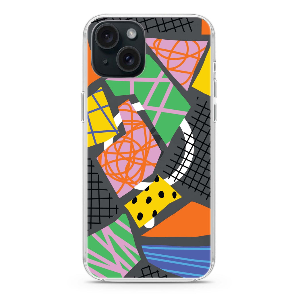 Flowers Pattern iPhone 15 Magsafe 兼容水晶透明保護殼
