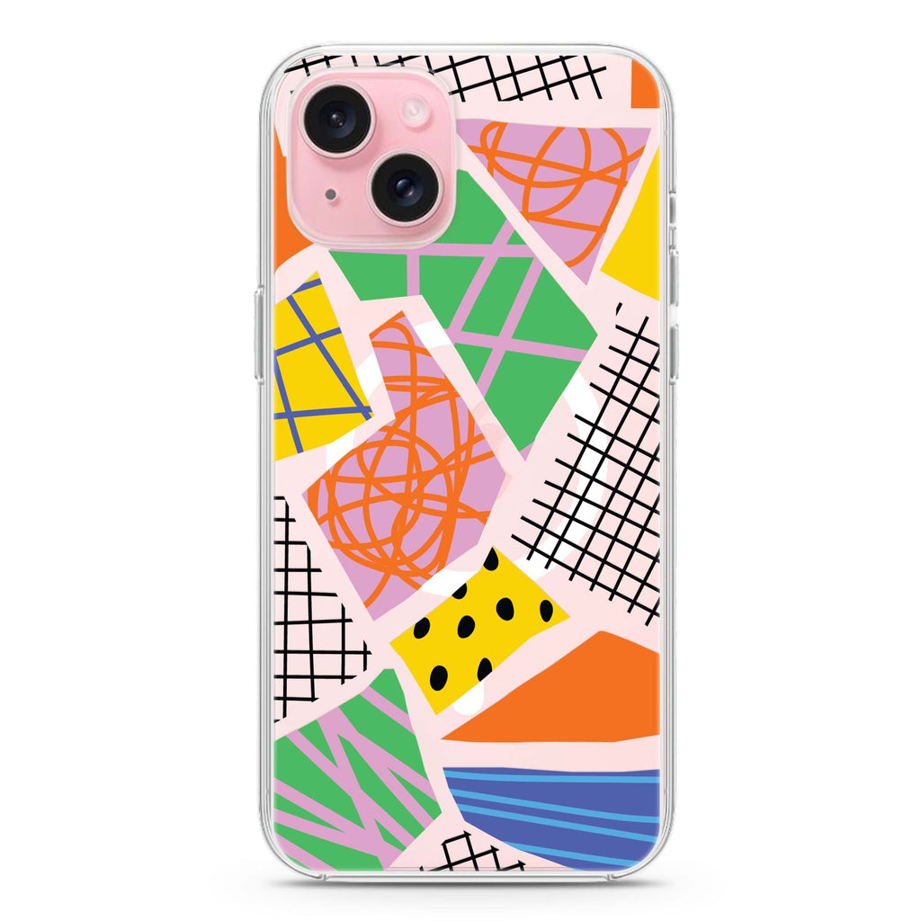 Flowers Pattern iPhone 15 Plus Magsafe 兼容水晶透明保護殼