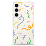 Abstract Doodles Samsung Galaxy S26/S25/S24 水晶透明保護殼正面展示