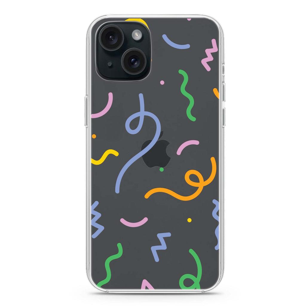 Abstract Doodles iPhone 15 plus 水晶透明保護殼