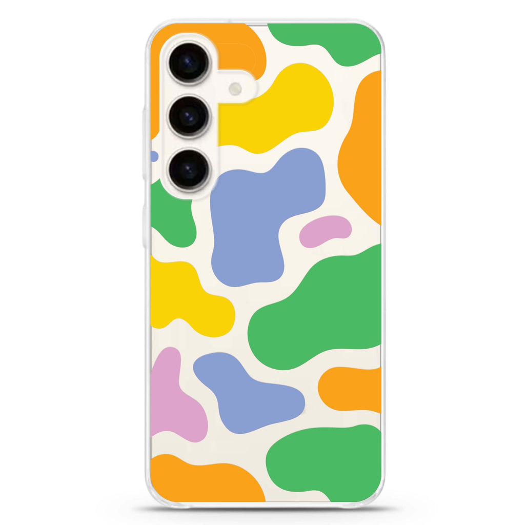 Abstract Doodles Samsung Galaxy S26/S25/S24 水晶透明保護殼正面展示