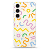 Abstract Doodles Samsung Galaxy S26/S25/S24 水晶透明保護殼正面展示