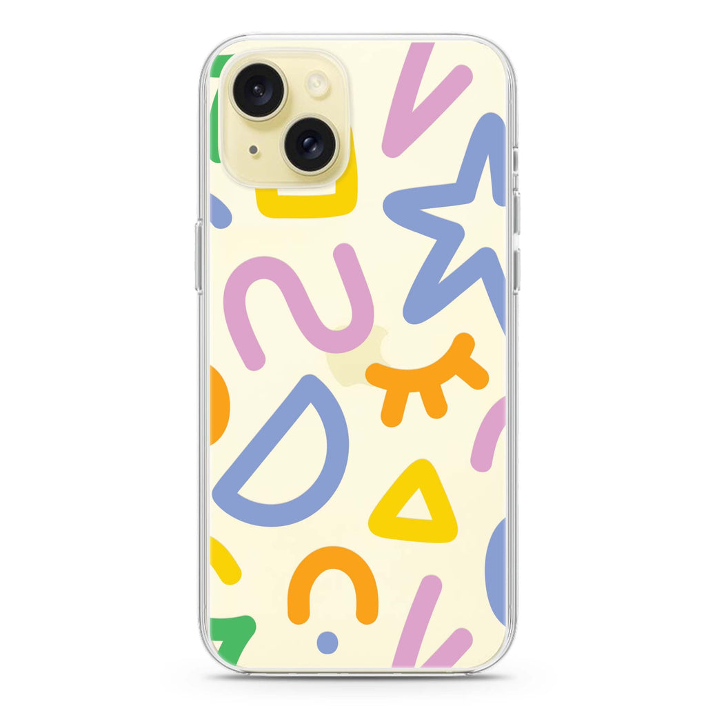 Abstract Doodles iPhone 15 水晶透明保護殼