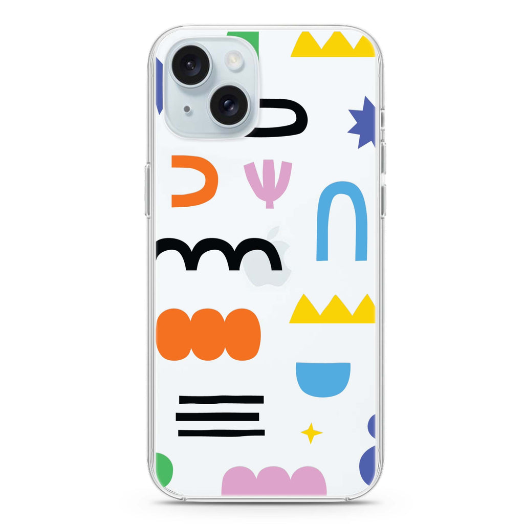 Abstract Doodles Pattern iPhone 15 水晶透明保護殼