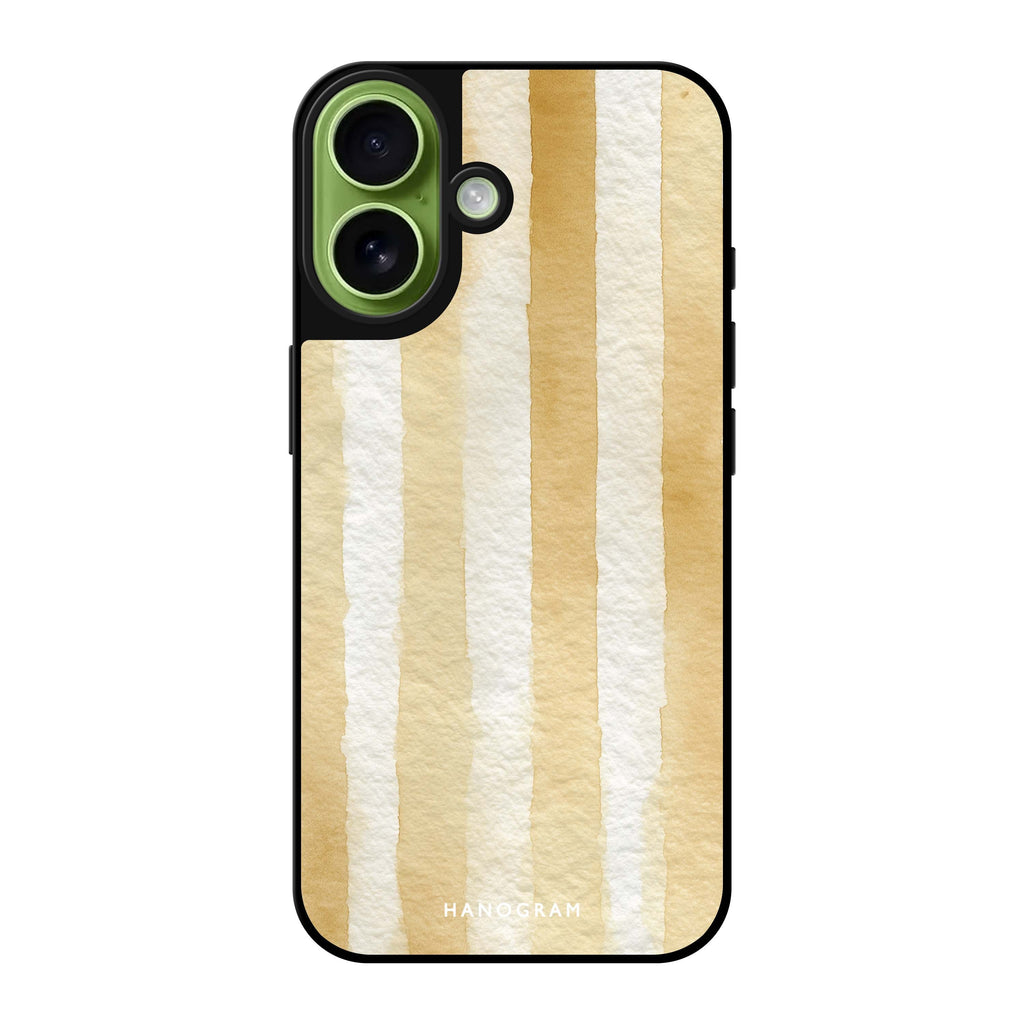Reflective iPhone 16 Mirror Case –Sandscript Stripes Design