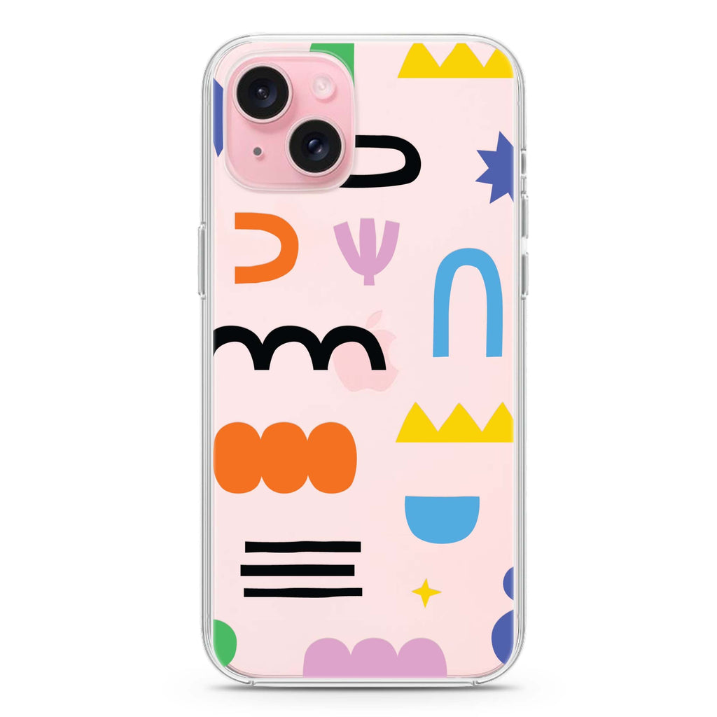 Abstract Doodles Pattern iPhone 15 plus 水晶透明保護殼