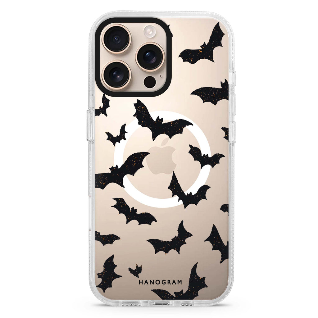 Midnight Bat Swarm Magsafe 兼容水晶透明保護殼
