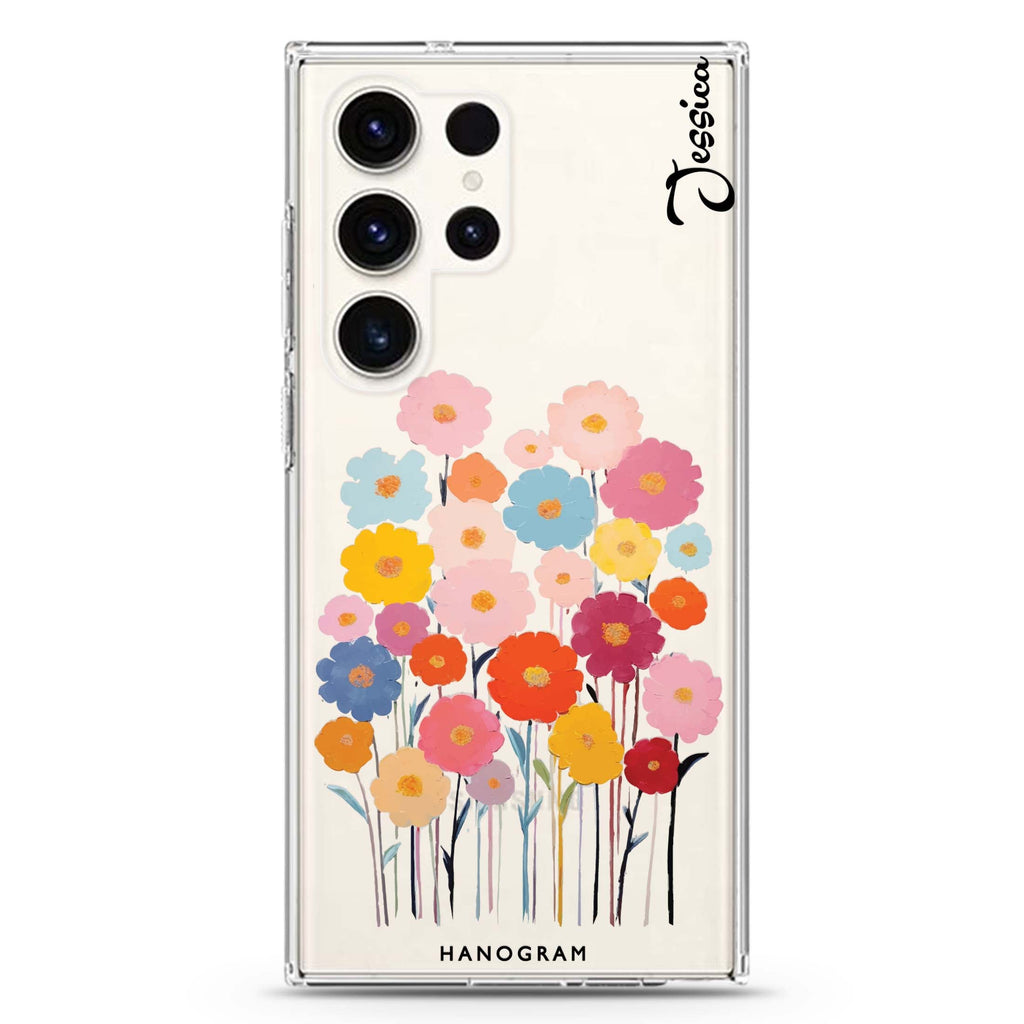 Garden Blooms Samsung Galaxy Ultra 可加名字透明保護殼，適用 S26/S25/S24/S23 Ultra，圖1