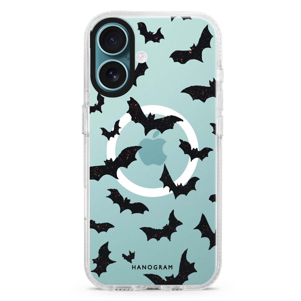 Midnight Bat Swarm Magsafe 兼容水晶透明保護殼