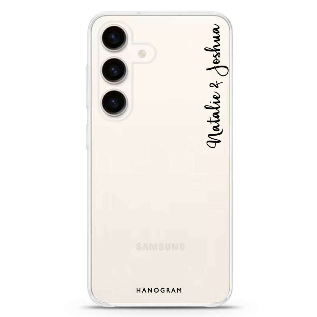 Me & You II Samsung Galaxy S26/S25/S24 可加名字水晶透明保護殼正面展示