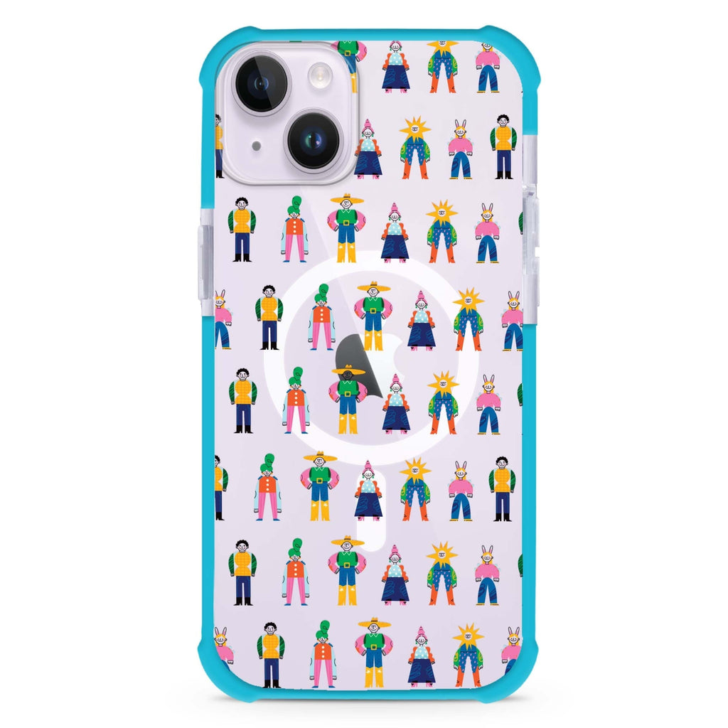 Abstract People Family iPhone 15 Plus Magsafe 兼容超強防摔保護殼