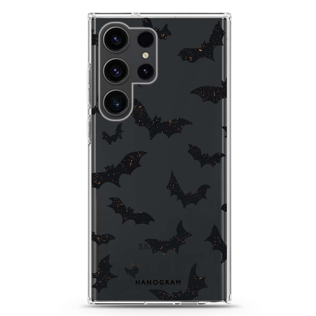 Midnight Bat Swarm Samsung Galaxy Ultra 透明保護殼，適用 S26/S25/S24/S23 Ultra，圖1