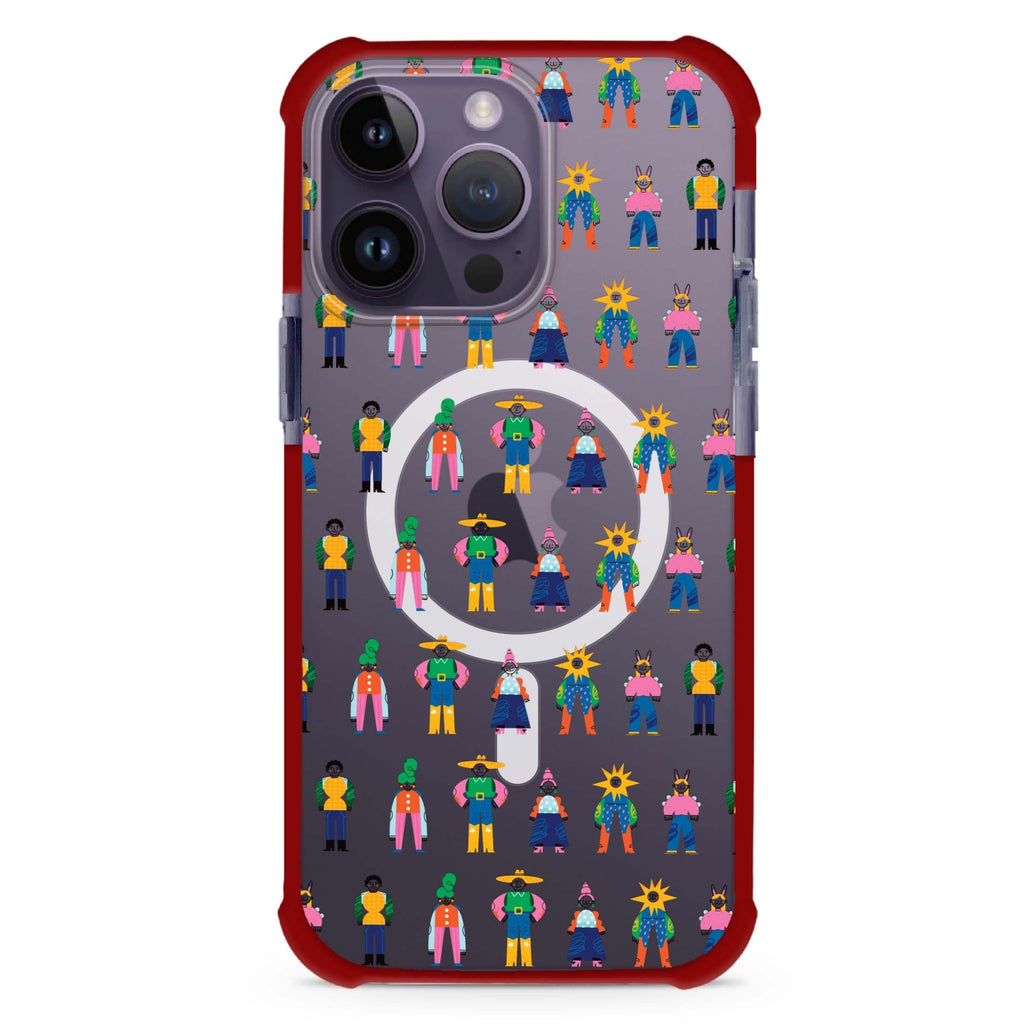 Abstract People Family iPhone Magsafe 兼容超強防摔保護殼