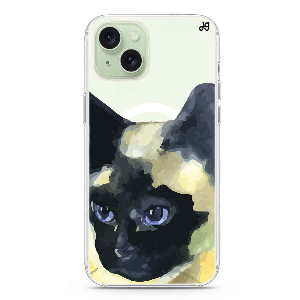Watercolour Cat iPhone 15 Magsafe 兼容水晶透明保護殼