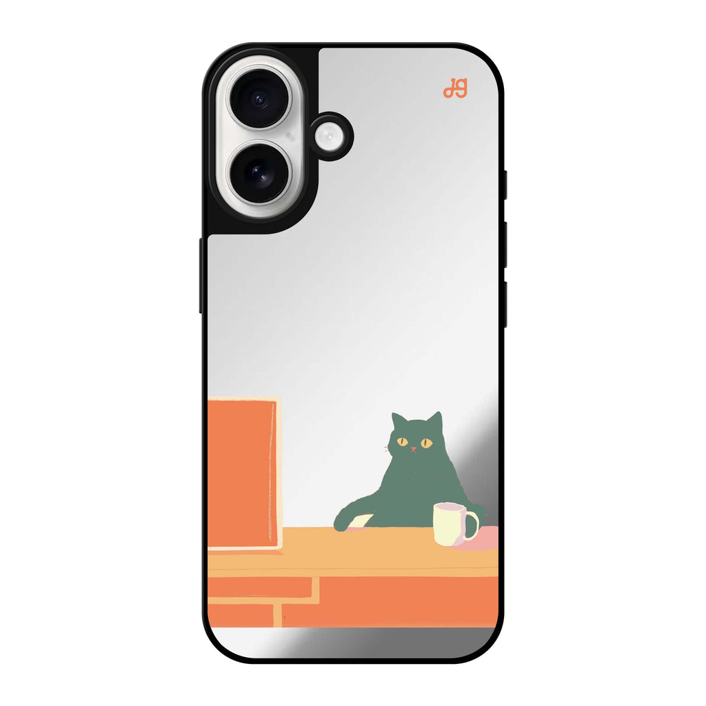 Reflective iPhone 16 Mirror Case –Couch Pawtato Design