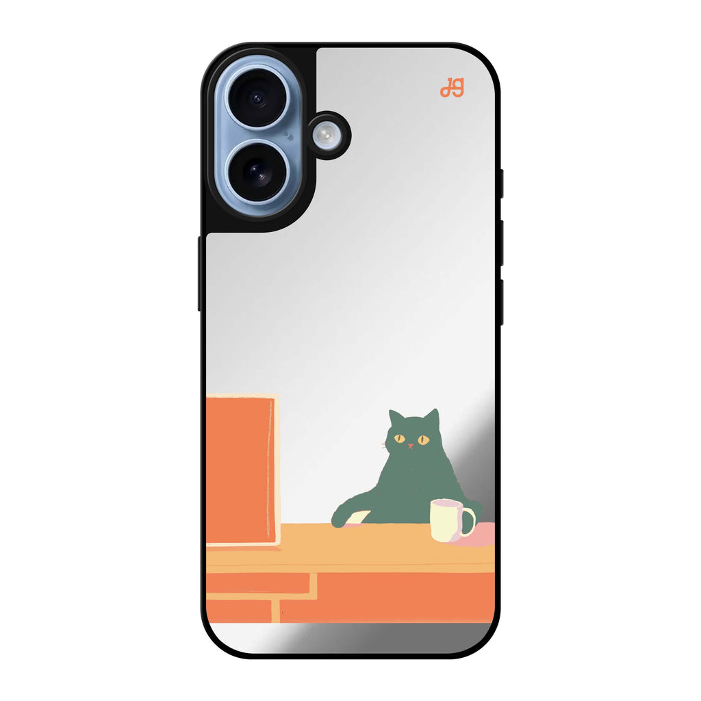 Reflective iPhone 16 Mirror Case –Couch Pawtato Design