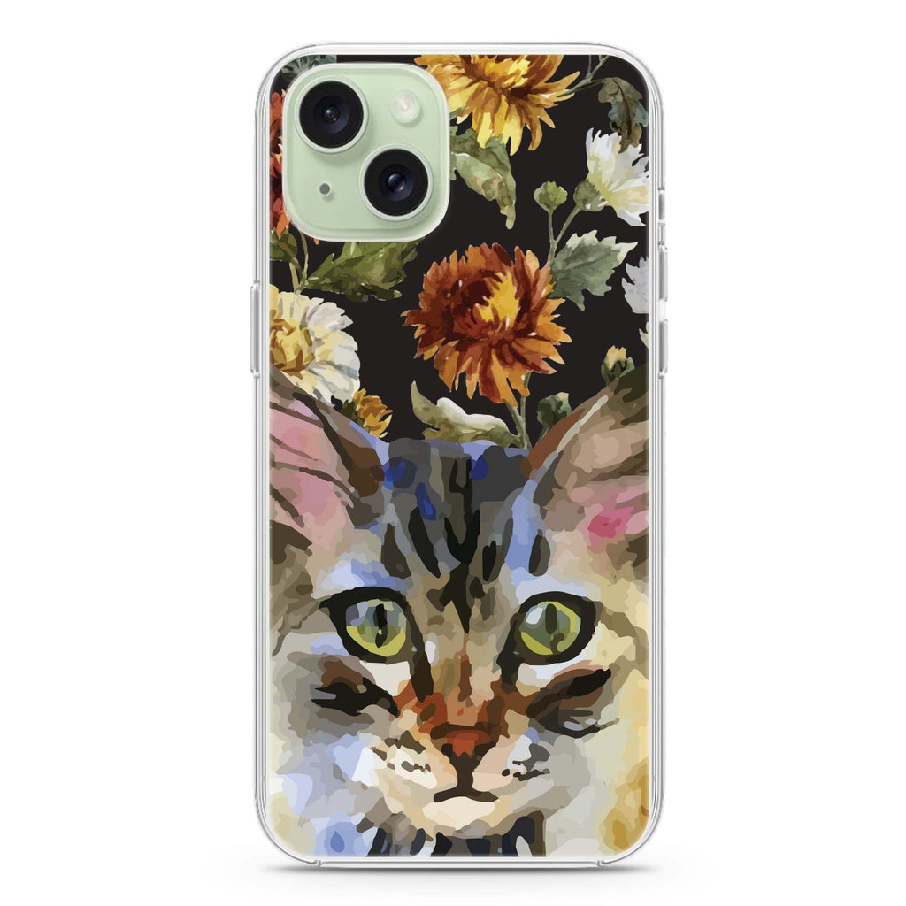Watercolour Cat iPhone 15 plus 水晶透明保護殼