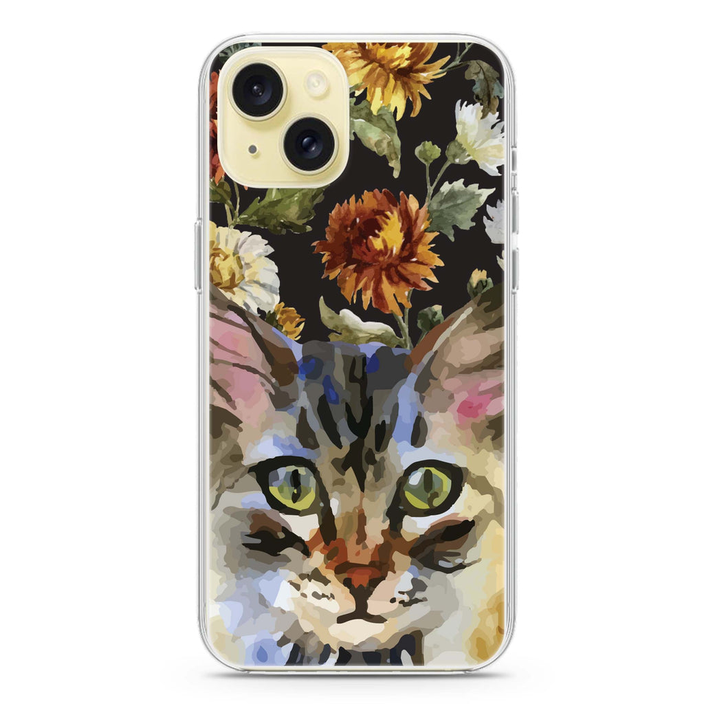 Watercolour Cat iPhone 15 水晶透明保護殼