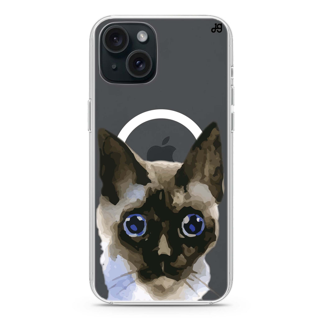 Watercolour Cat iPhone 15 Plus Magsafe 兼容水晶透明保護殼