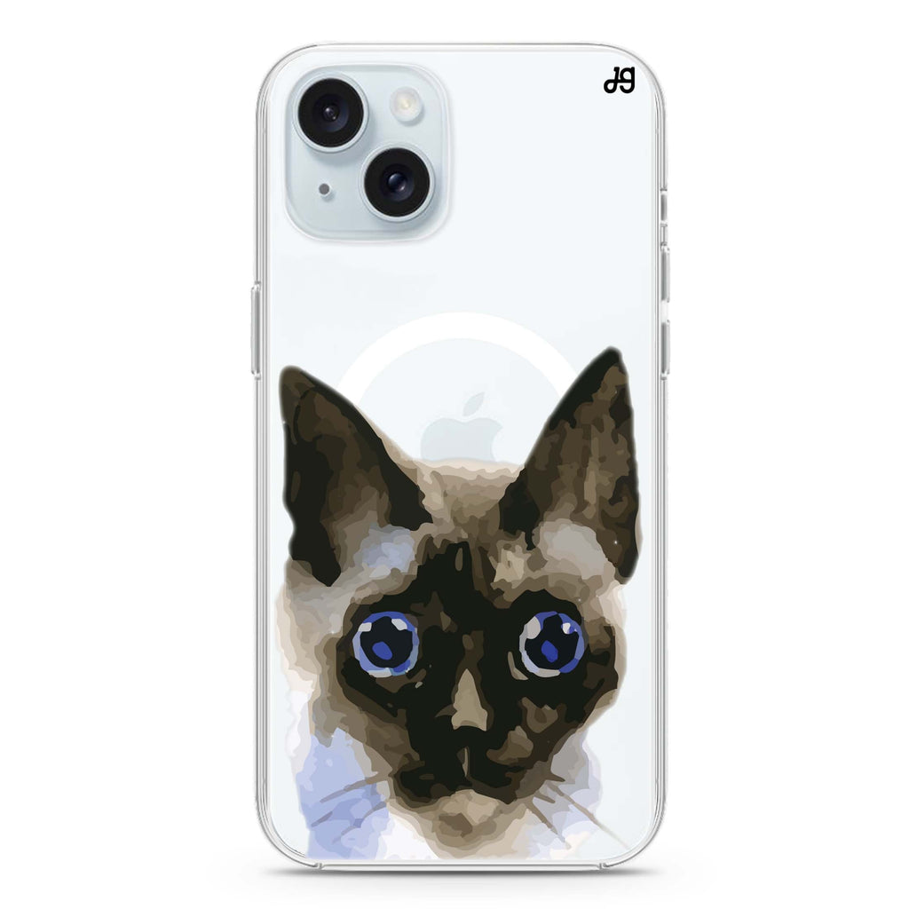 Watercolour Cat iPhone 15 Magsafe 兼容水晶透明保護殼