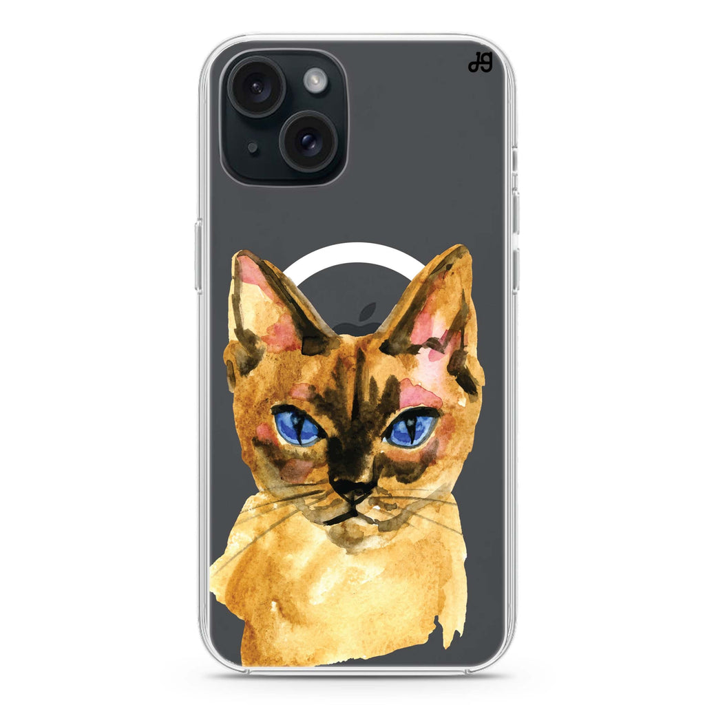 Watercolour Cat iPhone 15 Magsafe 兼容水晶透明保護殼
