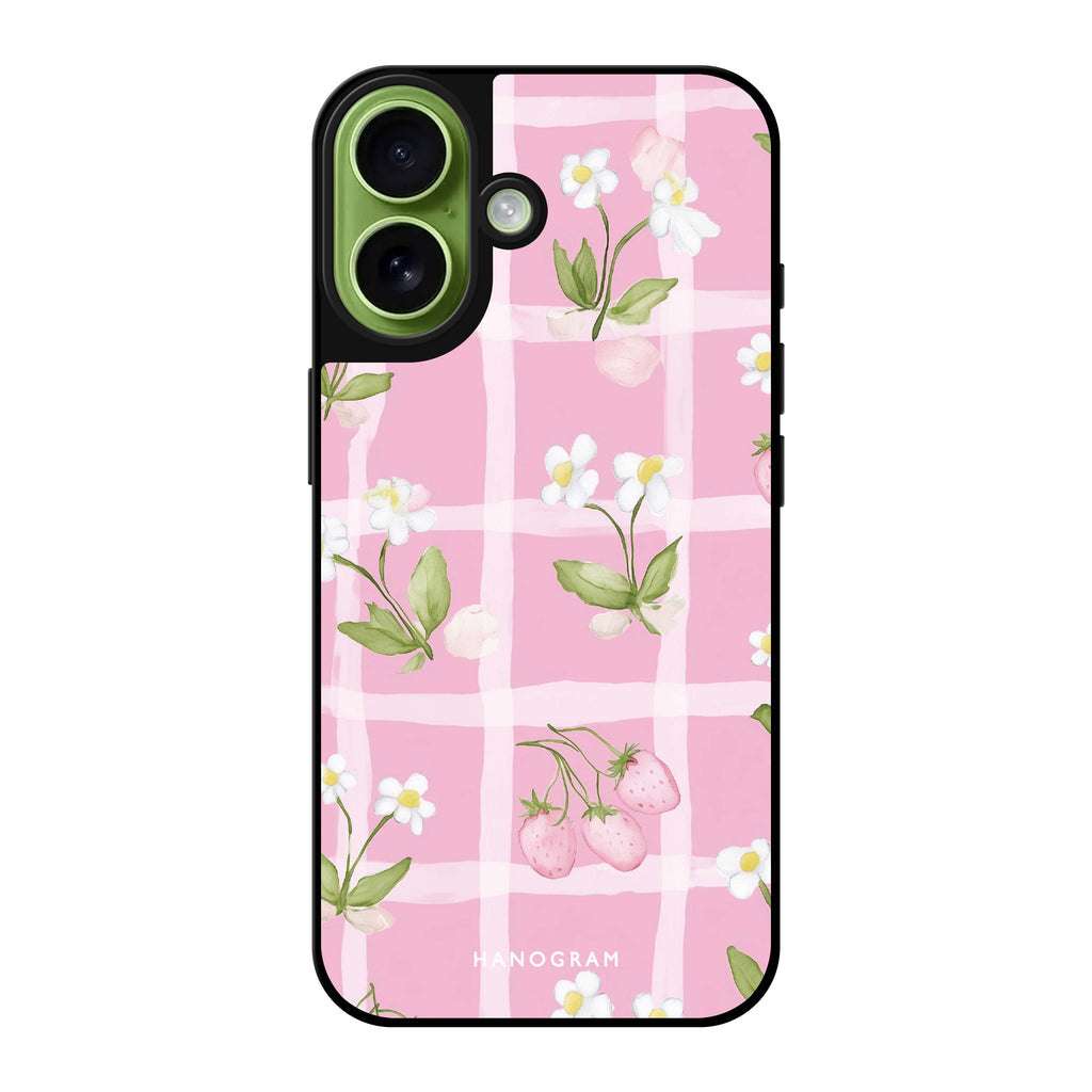 Reflective iPhone 16 Mirror Case –Berry Lace Design