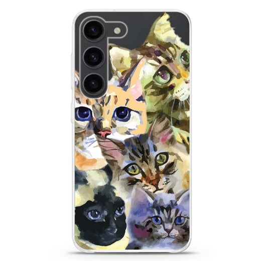 Watercolour Cat Samsung Galaxy 水晶透明保護殼