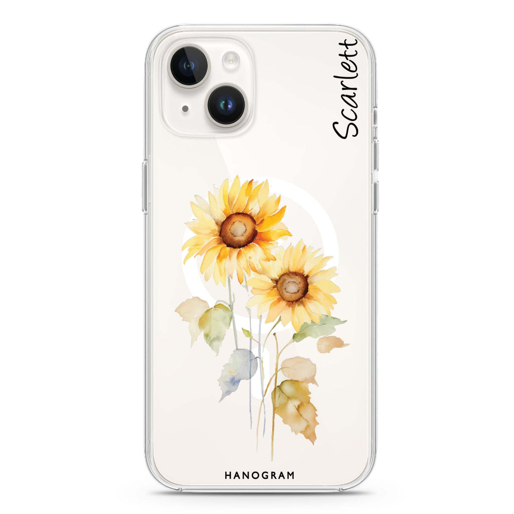 Sunny Blooms iPhone 14 Magsafe 兼容水晶透明保護殼