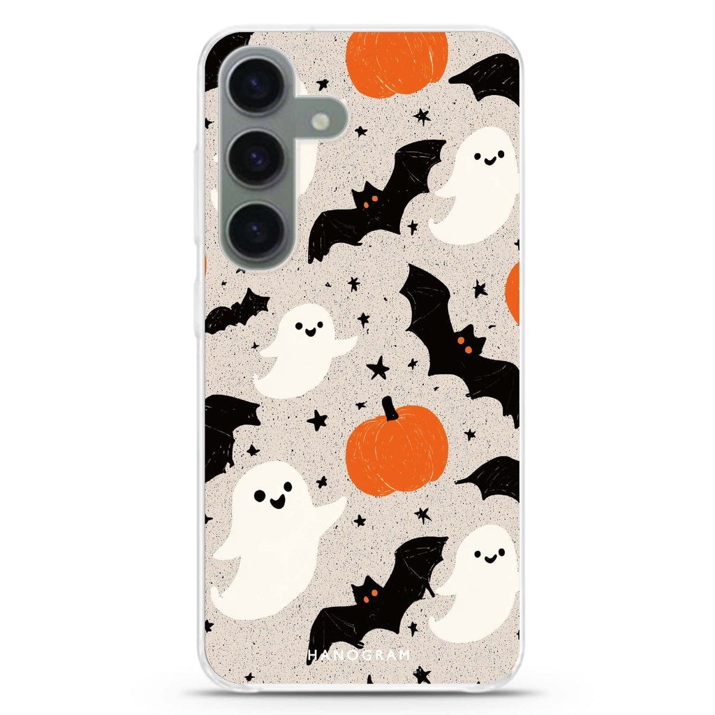 Pumpkin Patch Phantom Samsung Galaxy S26/S25/S24 水晶透明保護殼正面展示