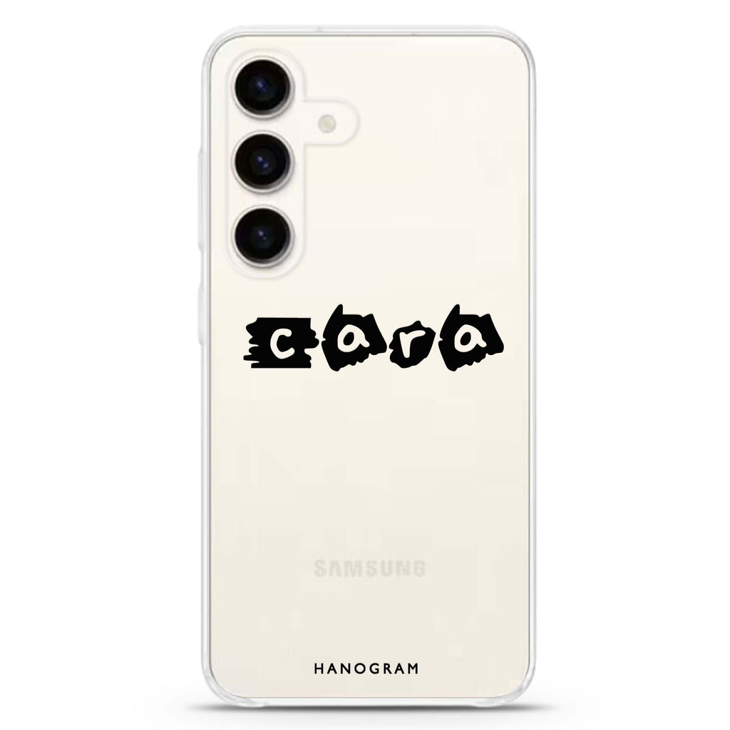 Sticker Custom Name Samsung Galaxy S26/S25/S24 可加名字水晶透明保護殼正面展示