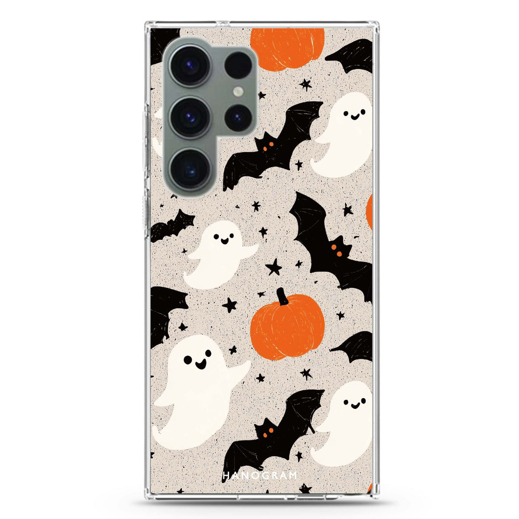Pumpkin Patch Phantom Samsung Galaxy Ultra 透明保護殼，適用 S26/S25/S24/S23 Ultra，圖1