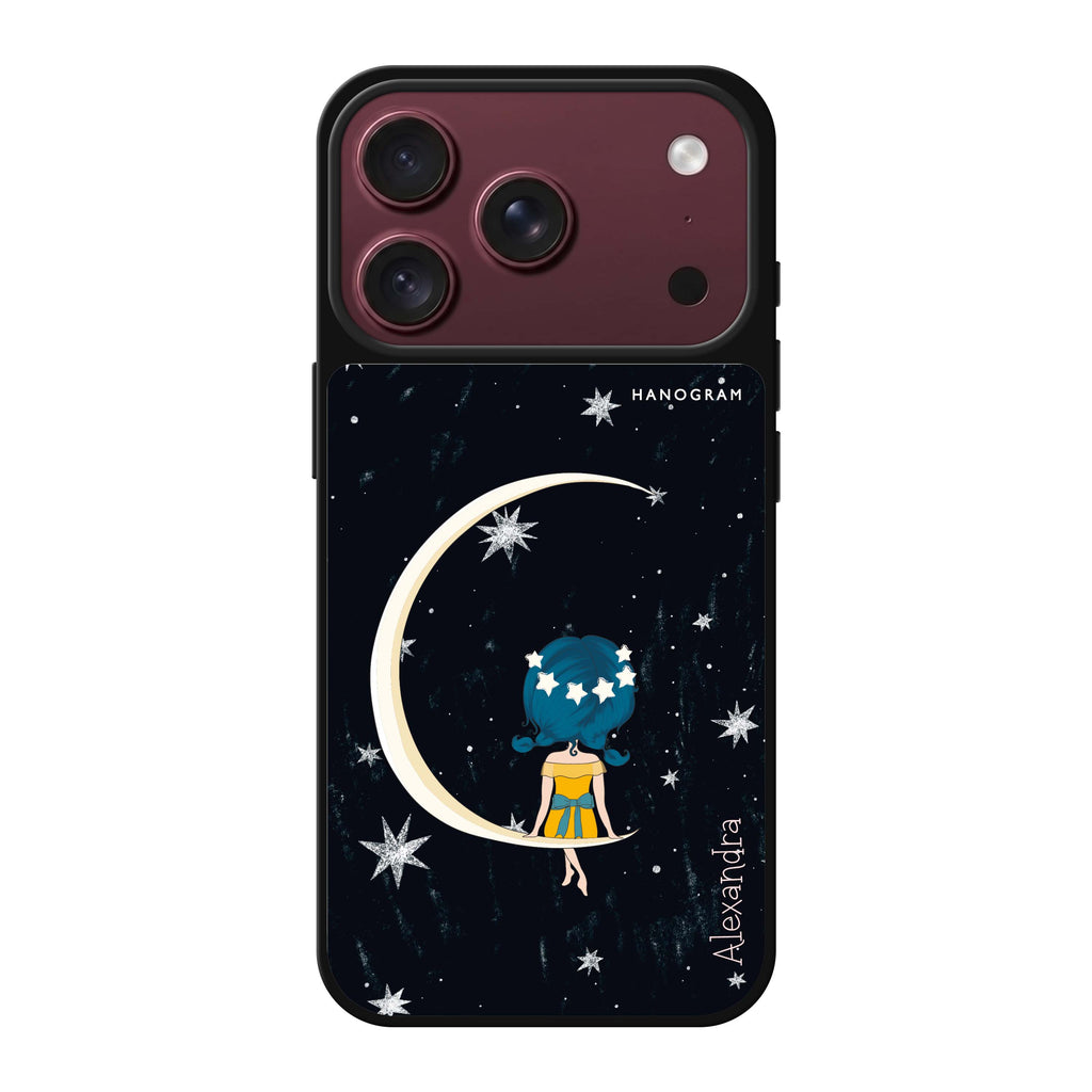 Cute Girl Moon 鏡面手機殼