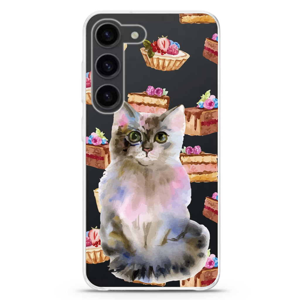 Watercolour Cat Samsung Galaxy 水晶透明保護殼