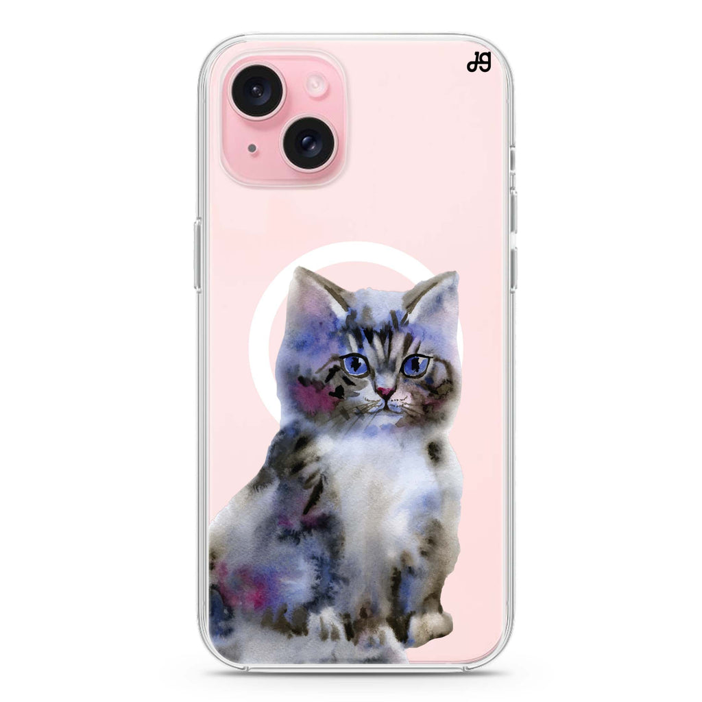 Watercolour Cat iPhone 15 Magsafe 兼容水晶透明保護殼