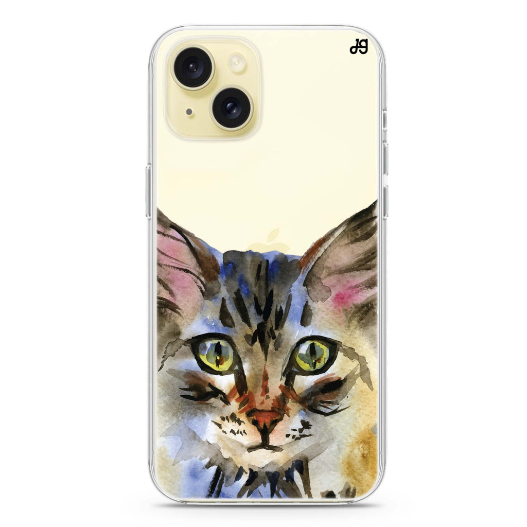 Watercolour Cat iPhone 15 plus 水晶透明保護殼