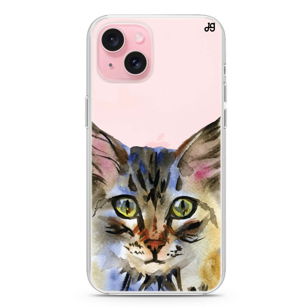 Watercolour Cat iPhone 15 水晶透明保護殼