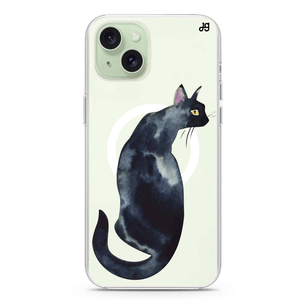 Watercolour Cat iPhone 15 Plus Magsafe 兼容水晶透明保護殼