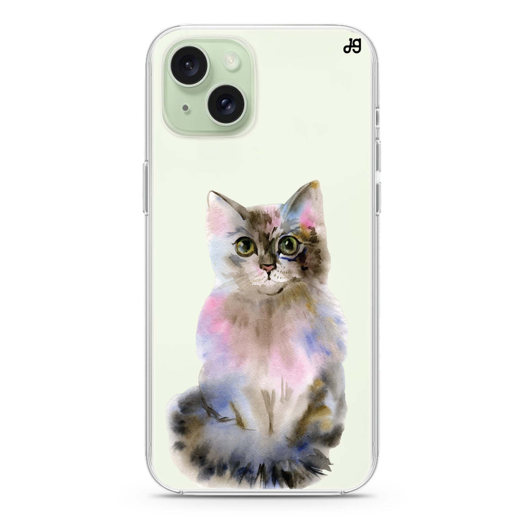 Watercolour Cat iPhone 15 plus 水晶透明保護殼