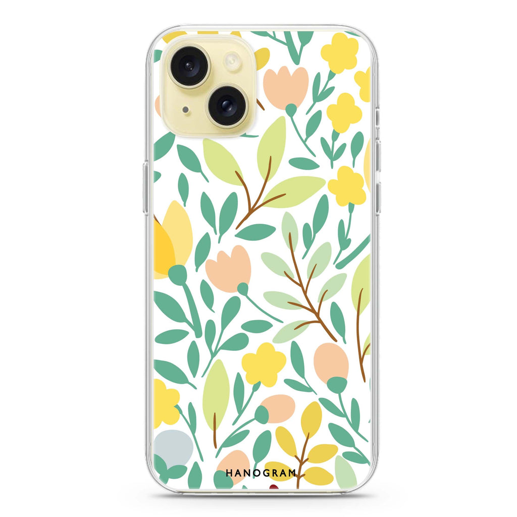 Floral iPhone 15 Plus Magsafe 兼容水晶透明保護殼