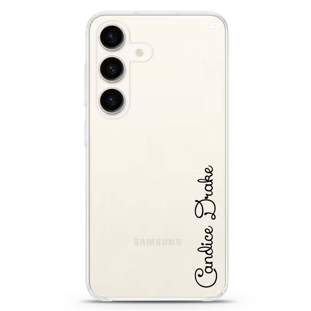 Delicacy Custom Name Samsung Galaxy S26/S25/S24 可加名字水晶透明保護殼正面展示